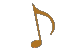 Yellow Glass Tumbling Musical Note